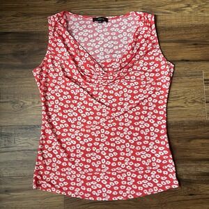 Candy Couture Womens Y2K Pink Blouse Floral McBling Coquette Feminine Medium Y2K